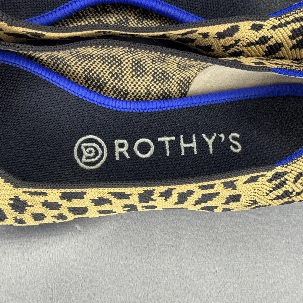 Rothy’s Leopard Print Pointed Flats Brown Black Knit Size 8